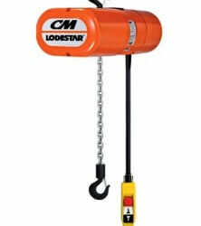 cm lodestar electric chain hoist with top & bottom safety hooks