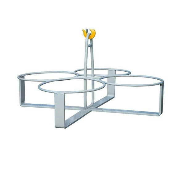 4 ring bucket carrier for use with a builders hoist