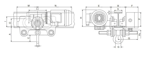 powered trolley dimensions