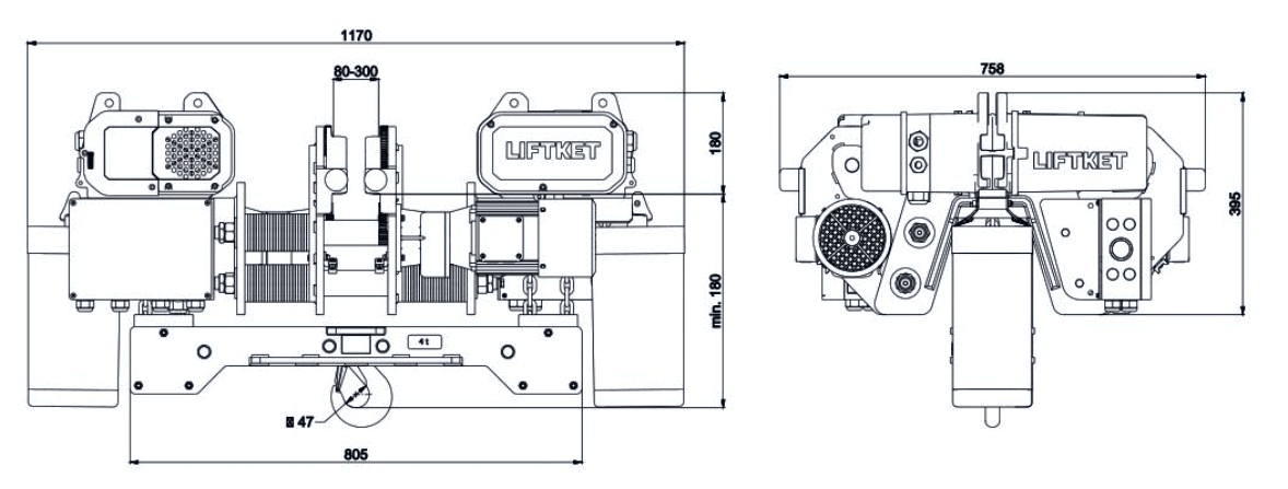 Liftket ultra low headroom hoist dimensions