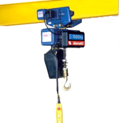 Donati DMK electric chain hoist with power drive trolley